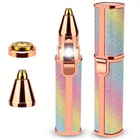 2-in-1 Eyebrow Razor for Women - Painless and Precision Facial Hair Removal with USB Rechargeable Trimmer and Built-in LED Light - Perfect for No