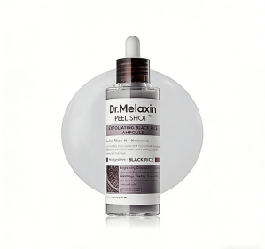 Dr.Melaxin Peel Shot Glow Black Rice Peeling Ampoule 80ml, Dead Skin Gentle Exfoliating Ampoule with Rice Water Extract, AHA BHA, Niacinamide