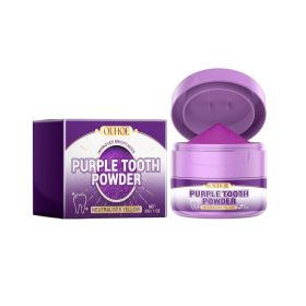 OUHOE Purple Tooth Powder, Teeth Yellow Teeth Stains Tartar Cleaning Care Teeth Powder