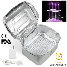 UV Disinfection Bag, Portable LED UV Sanitizer Box USB-Powered Travel UV Cleaner Bag