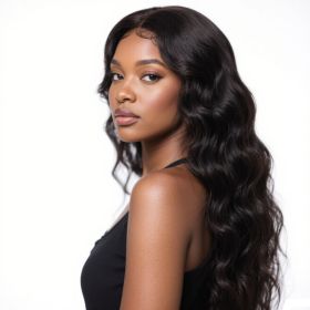 4x6 Lace Closure Wig Human Hair Natural Color Body Wave (Option: 10inch)
