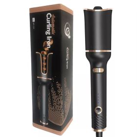 Multi-Automatic Hair Curler Hair Curling Iron LCD Ceramic Rotating Hair Waver Magic Curling Wand Irons Hair Styling Tools (Plug standard: US, Color: Black)