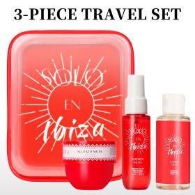 3pcs Set SOLO EN Body&Hair Fragrance Mist Perfume&Bubble Bath&Body Butter Travel Box for Men And Women, 4 Different Flavor Gift Box, Dating (perfume box: red)