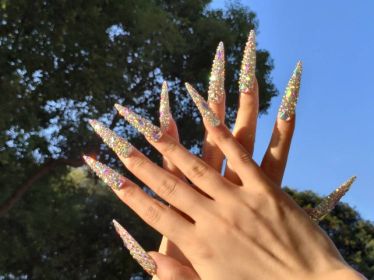 2026 Gothic Charm Press-on Nails, Valentine's Day Long Almond-shaped Press-on False Nails Set, Handmade False Nail Tips (size: L)